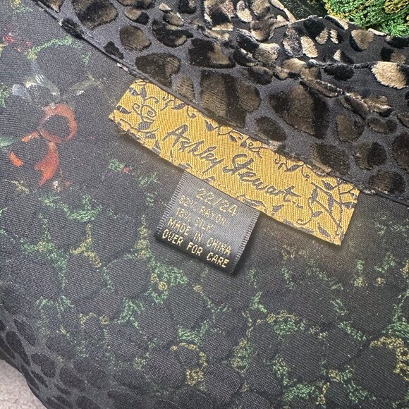 Vintage Ashley Stewart Burnout Velvet Leopard Blouse • Size 22/24 - Picture 4 of 4